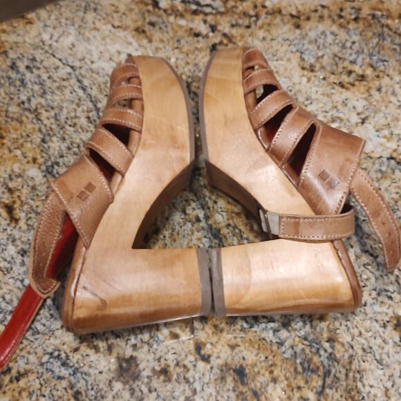 Bed Stu Fontella Heeled Platform Sandal Leather Tan Rustic Women's Size 7 - Picture 8 of 15